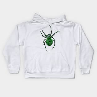 Green Spider Fierce Orb-Weaver Kids Hoodie